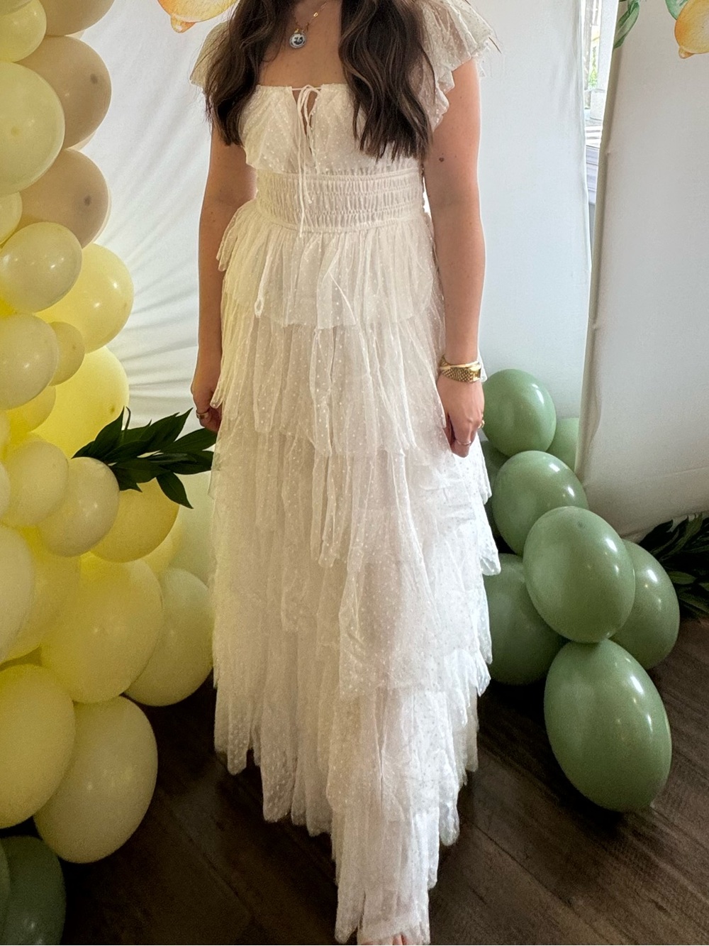 Petal & Pup White Ruffled Tiered Maxi Dress - Picture 2 of 2